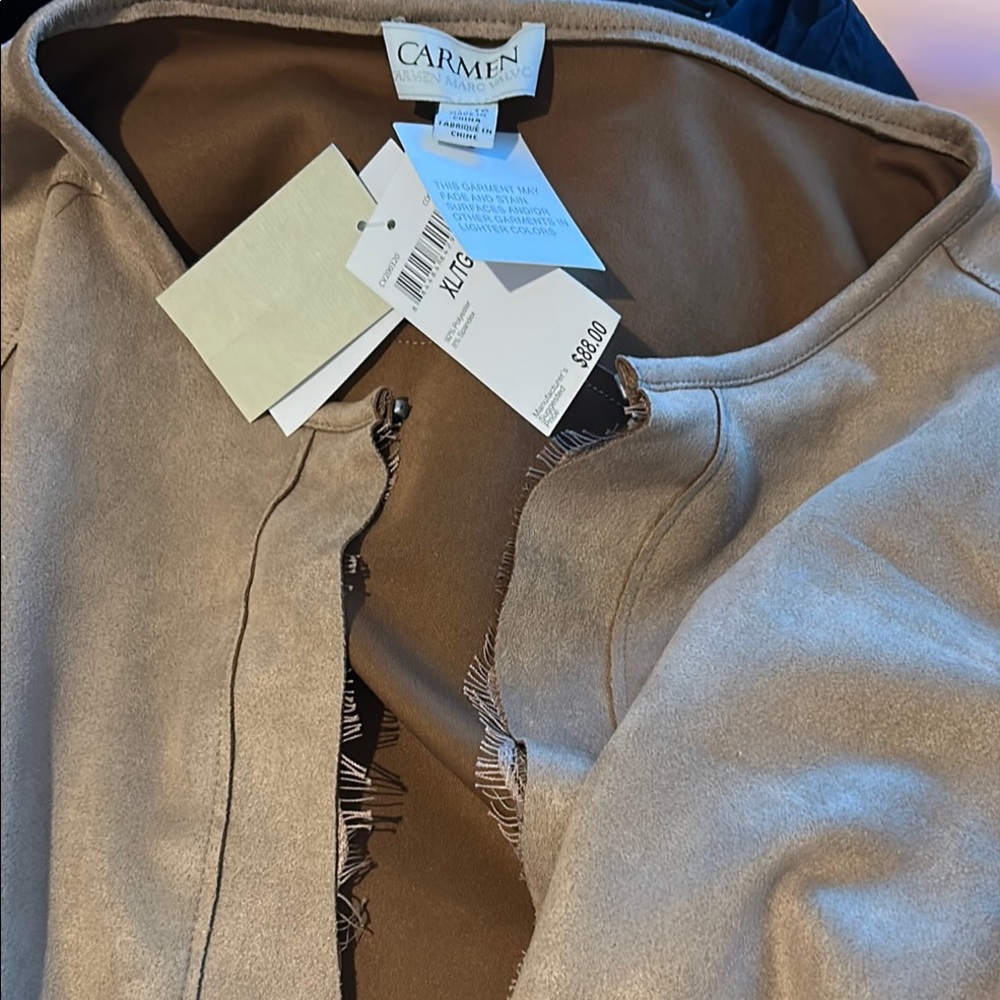 Carmen Marc Valvo Elegant Beige Jacket